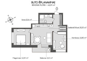 Nuomojamas butas Bitėnų g., Pilaitė, Vilniaus m., Vilniaus m. sav., 63.09 m2 ploto, 3 kambariai 25