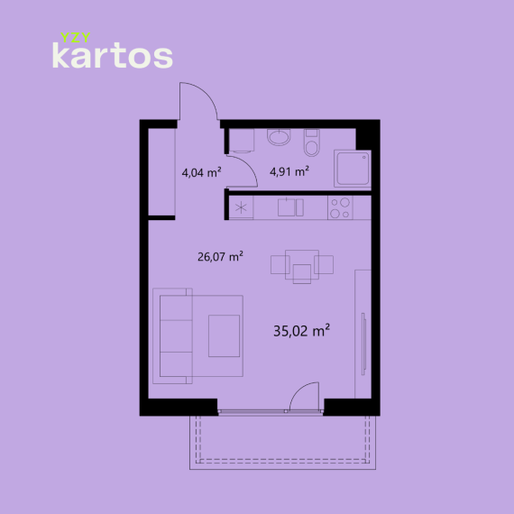 Parduodamas butas Sudervės kel., Šeškinė, Vilniaus m., Vilniaus m. sav., 36.95 m² ploto 1 kambarys 3