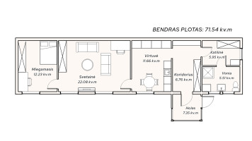 Parduodamas namas Algirdo g., Kėdainių m., Kėdainių r. sav., 71.54 m2 ploto, 1 aukštai 22