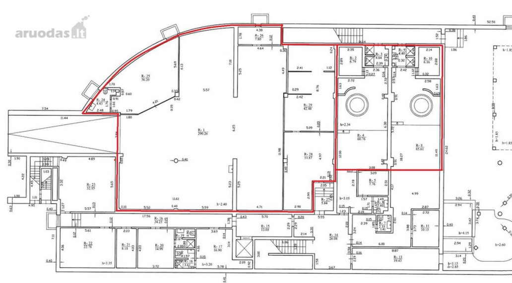 Nuomojamos gamybinės, kitos paskirties, paslaugų patalpos L.Asanavičiūtės g. 15, Vilnius, Karoliniškės, Vilniaus m., Vilniaus m. sav., 532.04 m2 ploto 12
