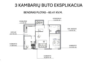 Parduodamas butas Pušų g., Žvėrynas, Vilniaus m., Vilniaus m. sav., 60.41 m2 ploto, 3 kambariai 20