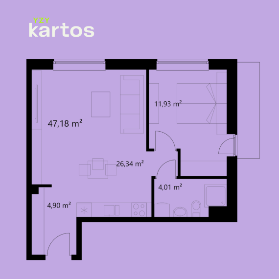 Parduodamas butas Sudervės kelias, Šeškinė, Vilniaus m., Vilniaus m. sav., 47.18 m² ploto 2 kambariai 2