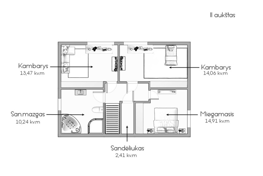 Parduodamas namas Gailiūnų g., Gailiūnų k., Vilniaus r. sav., 125 m2 ploto, 2 aukštai 32
