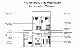 Parduodamas butas Architektų g., Lazdynai, Vilniaus m., Vilniaus m. sav., 77.8 m2 ploto, 4 kambariai 30