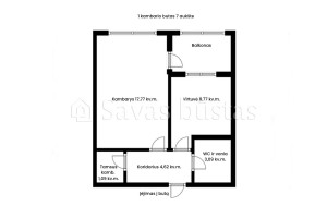 Parduodamas butas Garvežių g., Vilniaus m., Vilniaus m. sav., 35.47 m2 ploto, 1 kambariai 7