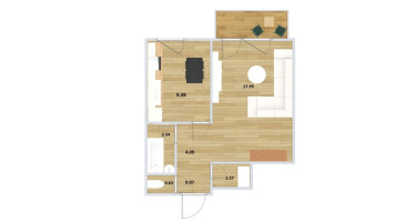 Parduodamas butas Kuršių g., Šilainiai, Kauno m., Kauno m. sav., 36.64 m2 ploto, 1 kambariai 16