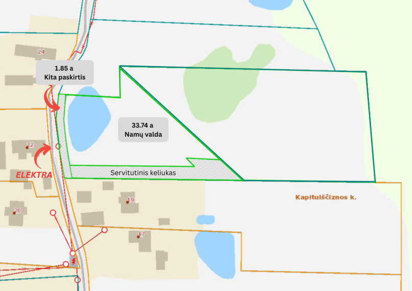 Paduodamas namų valdos 35.59 arų sklypas Kapitulščiznos k., Vilniaus rajone 11