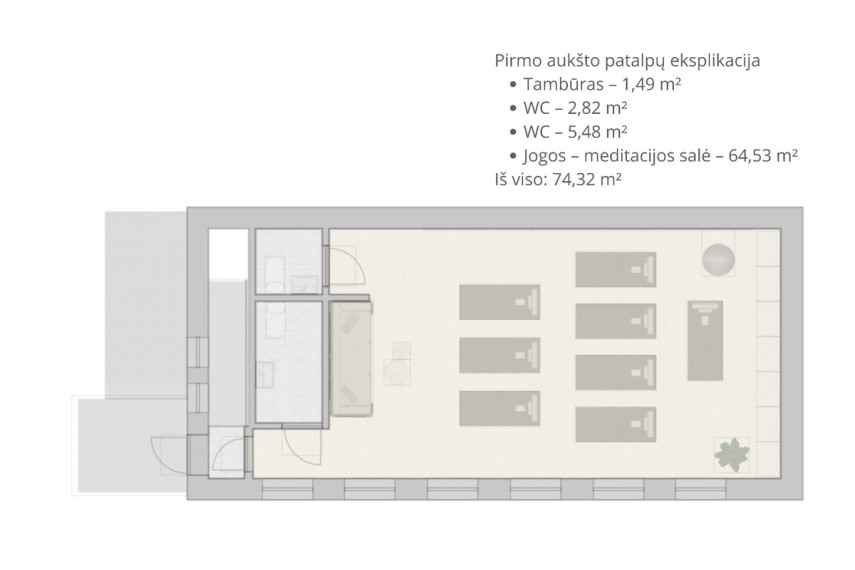 Parduodamos kitos paskirties patalpos Rimvydo g., Dainava, Kauno m., Kauno m. sav., 110.2 m2 ploto 8