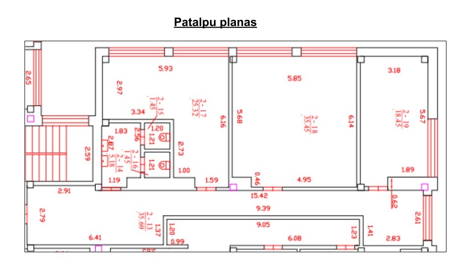 Nuomojamos administracinės, paslaugų, prekybos patalpos R. Kalantos g., Petrašiūnai, Kauno m., Kauno m. sav., 123 m2 ploto 17