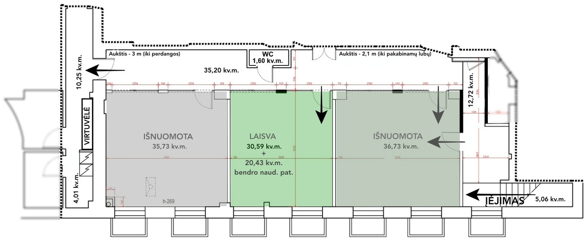 Nuomojamos administracinės, kitos paskirties, paslaugų, prekybos, sandėliavimo patalpos A. Vienuolio g., Naujamiestis, Vilniaus m., Vilniaus m. sav., 30.6 m2 ploto 17