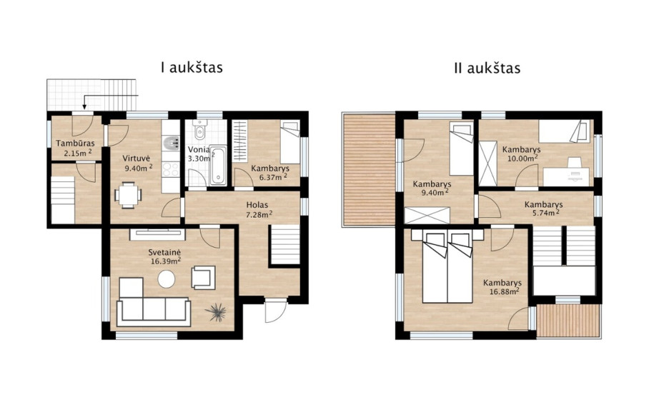 Parduodamas namas Bučiūnų g., Labūnavos k., Kėdainių r. sav., 134.42 m2 ploto, 2 aukštai 5