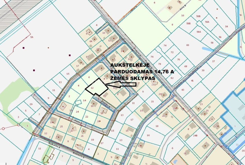 Parduodamas namų valdos paskirties sklypas Pilies g., Aukštelkės k., Šiaulių r. sav., 14.76 a ploto 1
