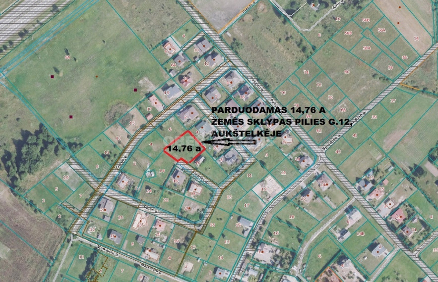 Parduodamas namų valdos paskirties sklypas Pilies g., Aukštelkės k., Šiaulių r. sav., 14.76 a ploto 3