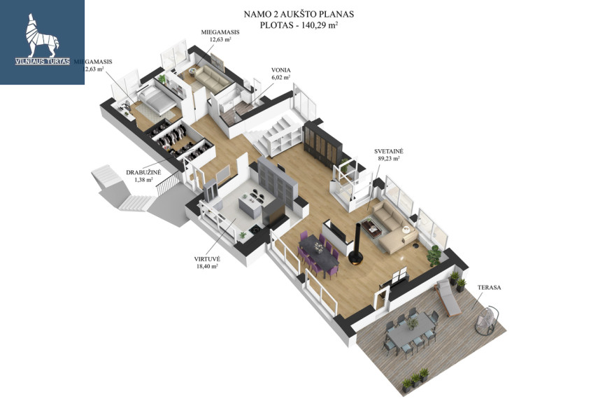 Parduodamas namas Salotės g., Pilaitė, Vilniaus m., Vilniaus m. sav., 300.94 m2 ploto, 2 aukštai 34