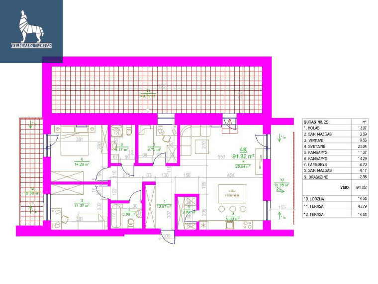 Parduodamas butas Daugėliškio g., Šnipiškės, Vilniaus m., Vilniaus m. sav., 91.82 m2 ploto, 4 kambariai 28