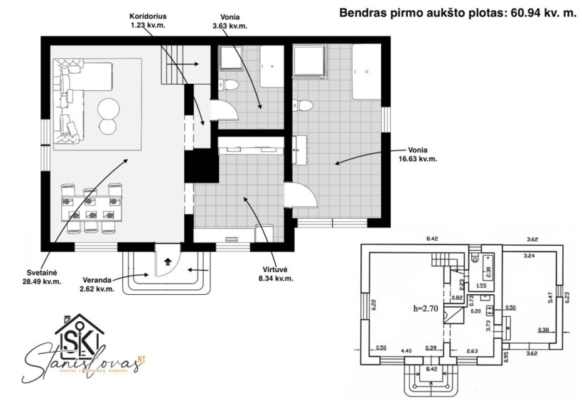 PARDUODAMA SODYBA IŠSKIRTINĖJE VIETOJE SU TVENKINIU IR 2.75 HA ŽEMĖS ŠILUTĖS R. SAV., NIKĖLŲ K. 8