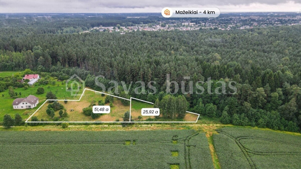 Parduodamas  sklypas Aušros kel., Urvikių k., Mažeikių r. sav., 77.4 a ploto 2