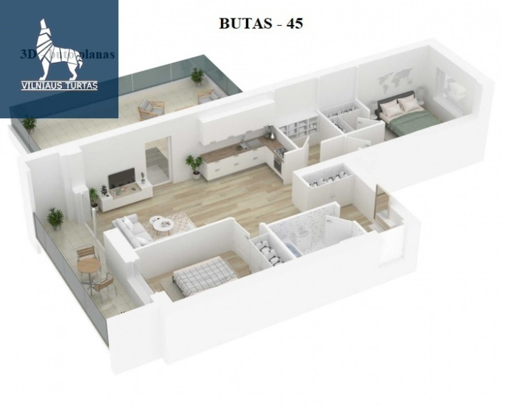 Parduodamas butas Daugėliškio g.33, Šnipiškės, Vilniaus m., Vilniaus m. sav., 69.9 m2 ploto, 3 kambariai 8