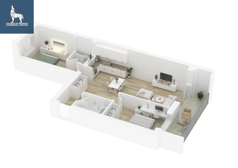 Parduodamas butas Daugėliškio g., Šnipiškės, Vilniaus m., Vilniaus m. sav., 69.92 m2 ploto, 3 kambariai 2