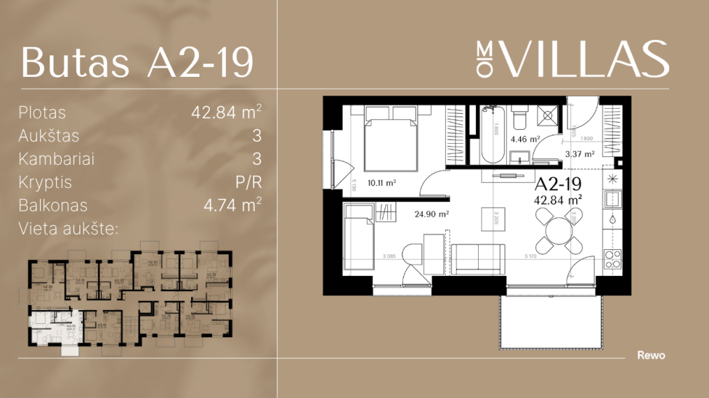 Parduodamas butas Mozūriškių g., Justiniškės, Vilniaus m., Vilniaus m. sav., 43.80 m² ploto 3 kambariai 5