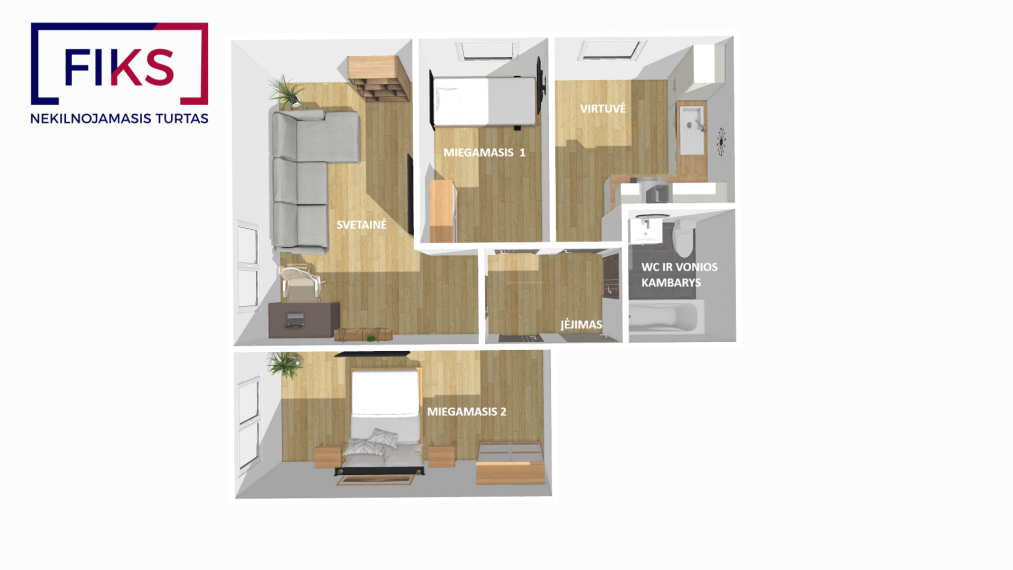 Parduodamas butas Liepų g., Juodiškių k., Kaišiadorių r. sav., 56.00 m² ploto 3 kambariai 17