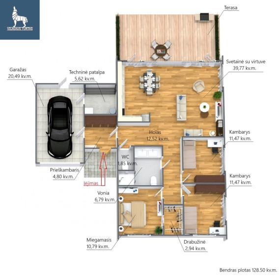 Parduodamas namas Šilokų g., Užudvarionių k., Vilniaus r. sav., 112 m2 ploto, 1 aukštai 29