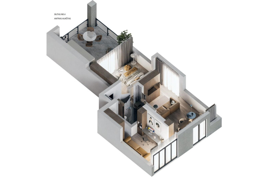Parduodamas butas Klaipėdos g., Panevėžio m., Panevėžio m. sav., 58.23 m² ploto 2 kambariai 11