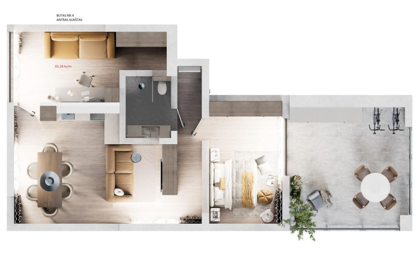 Parduodamas butas Klaipėdos g., Panevėžio m., Panevėžio m. sav., 58.23 m² ploto 2 kambariai 12