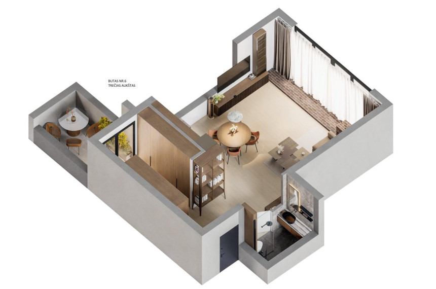 Parduodamas butas Klaipėdos g., Panevėžio m., Panevėžio m. sav., 58.23 m² ploto 2 kambariai 16