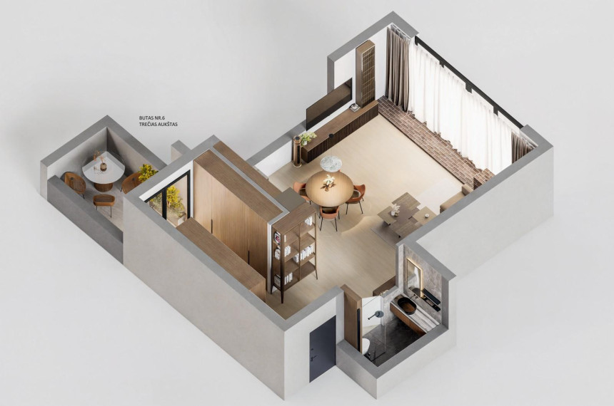 Parduodamas butas Klaipėdos g., Panevėžio m., Panevėžio m. sav., 58.23 m² ploto 2 kambariai 17