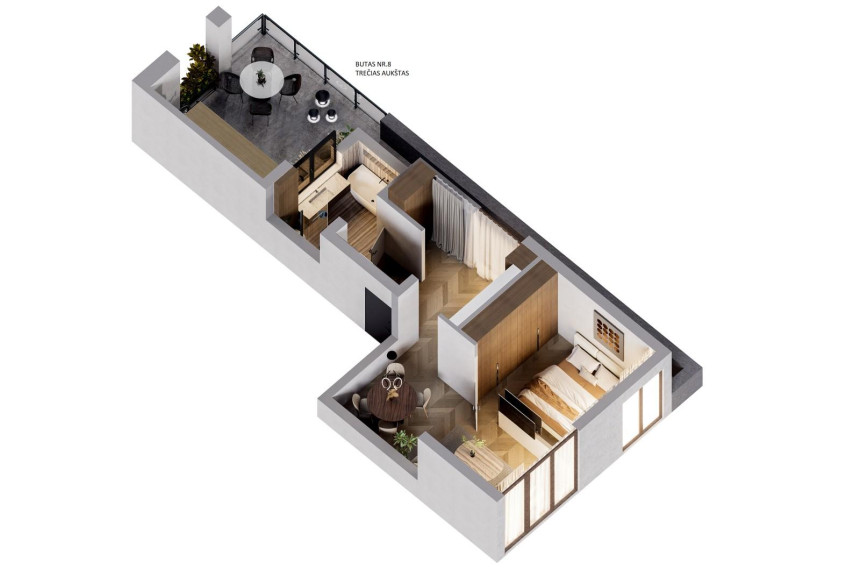 Parduodamas butas Klaipėdos g., Panevėžio m., Panevėžio m. sav., 58.23 m² ploto 2 kambariai 21