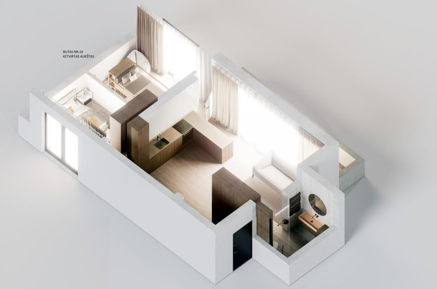 Parduodamas butas Klaipėdos g., Panevėžio m., Panevėžio m. sav., 58.23 m² ploto 2 kambariai 23
