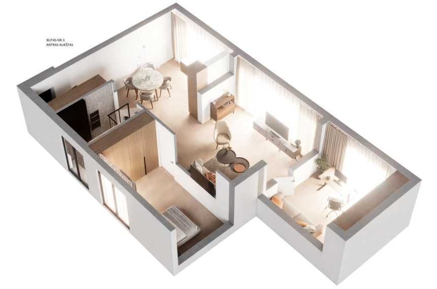 Parduodamas butas Klaipėdos g., Panevėžio m., Panevėžio m. sav., 58.23 m² ploto 2 kambariai 8