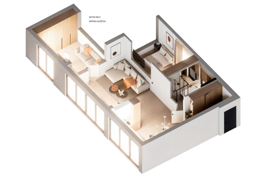 Parduodamas butas Klaipėdos g., Panevėžio m., Panevėžio m. sav., 58.23 m² ploto 2 kambariai 9