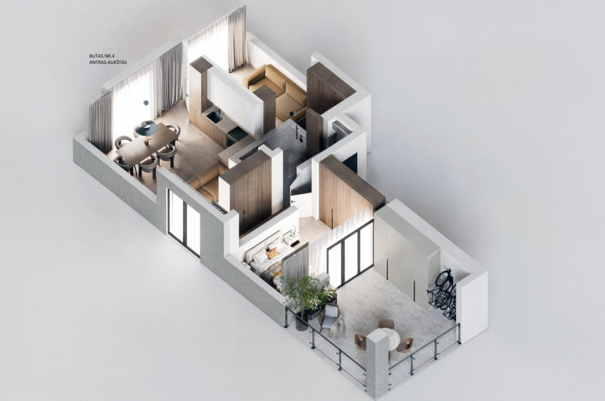 Parduodamas butas Klaipėdos g., Panevėžio m., Panevėžio m. sav., 58.23 m² ploto 2 kambariai 10