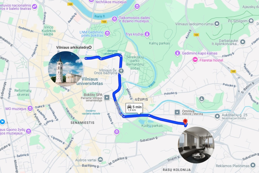 Nuomojamas butas Paupio g., Užupis, Vilniaus m., Vilniaus m. sav., 50.05 m2 ploto, 2 kambariai 36