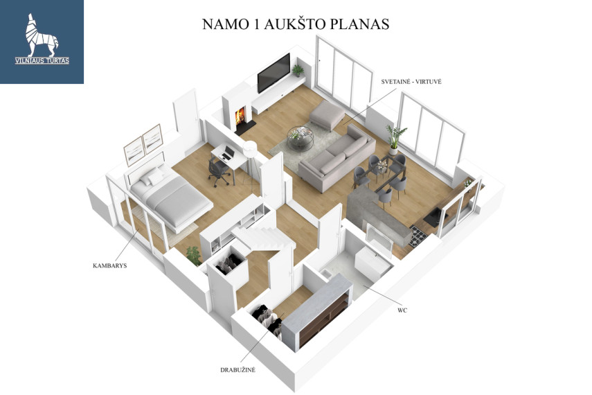 Parduodamas namas Vaitkiškių k., Vilniaus r. sav., 108.23 m2 ploto, 2 aukštai 22