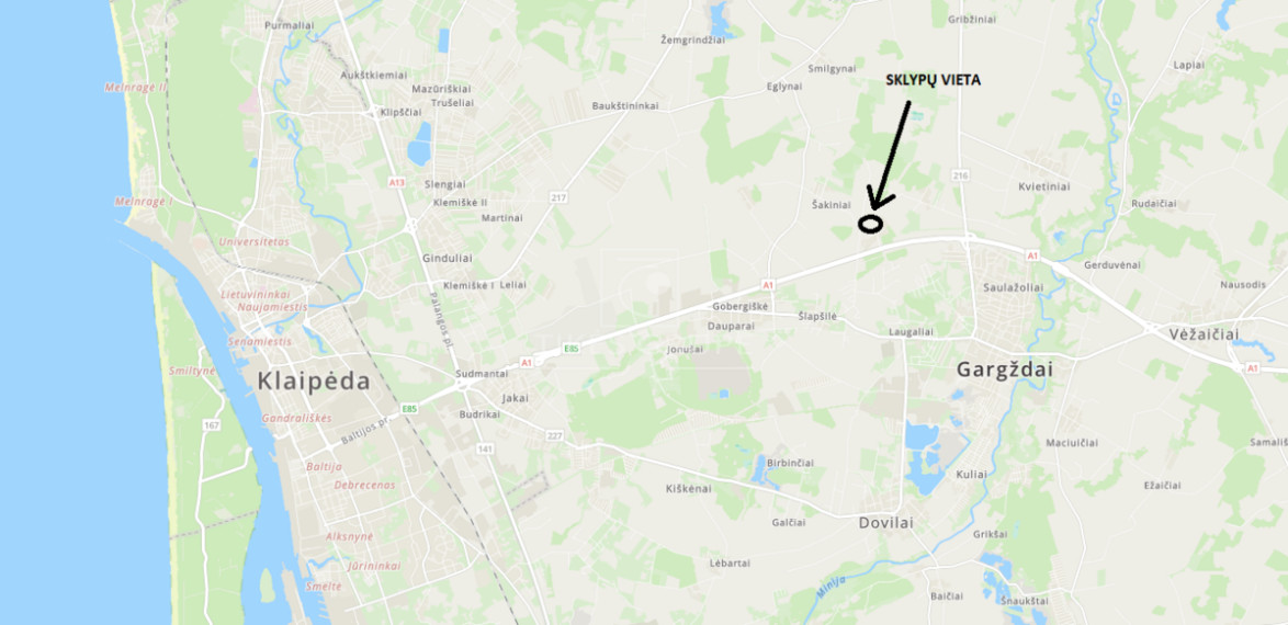 Parduodamas  sklypas Šakinių k., Klaipėdos r. sav., 11 a ploto 4