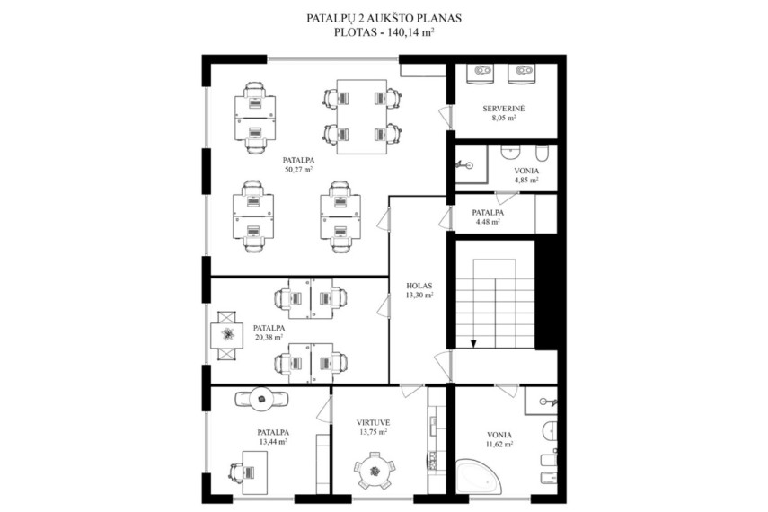 Parduodamos administracinės, gamybinės, kitos paskirties, paslaugų, prekybos, sandėliavimo patalpos Medikiškių g., Kalino k., Vilniaus r. sav., 612.36 m2 ploto 34