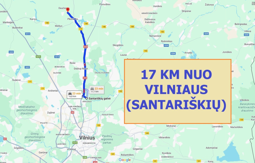 Parduodamas  sklypas Pikeliškių g., Daučionių k., Vilniaus r. sav., 140 a ploto 15