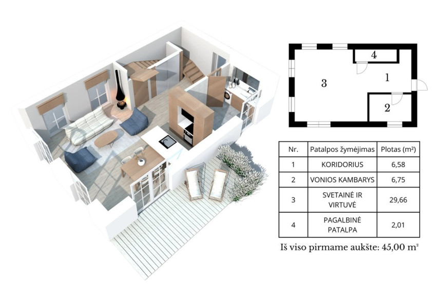 Parduodamas namas Placio g., Karklės k., Klaipėdos r. sav., 79.74 m2 ploto, 2 aukštai 21