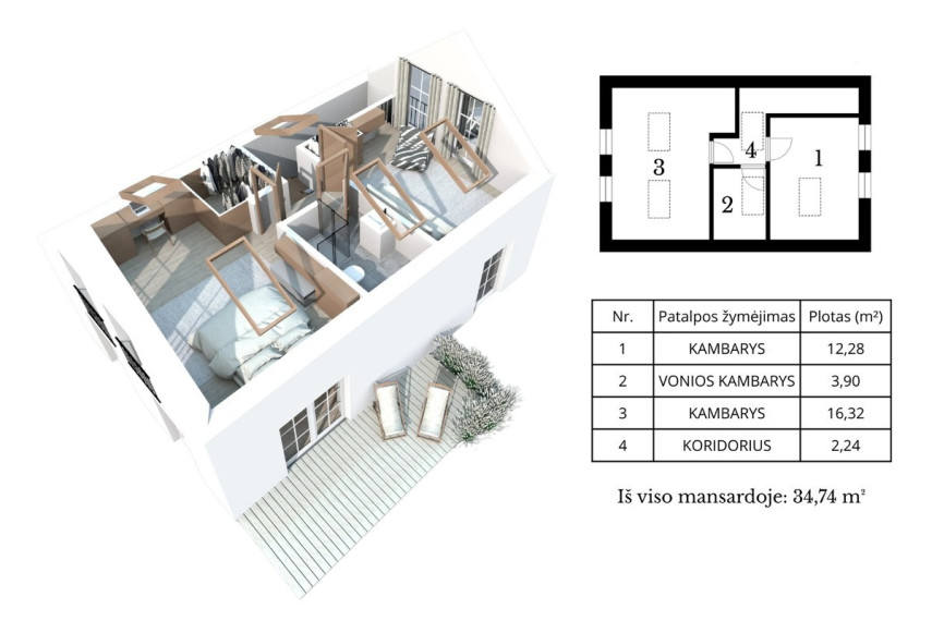 Parduodamas namas Placio g., Karklės k., Klaipėdos r. sav., 79.74 m2 ploto, 2 aukštai 22