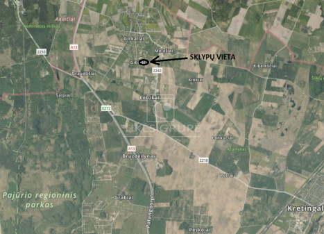 Parduodamas  sklypas Gibišėlių k., Klaipėdos r. sav., 11 a ploto