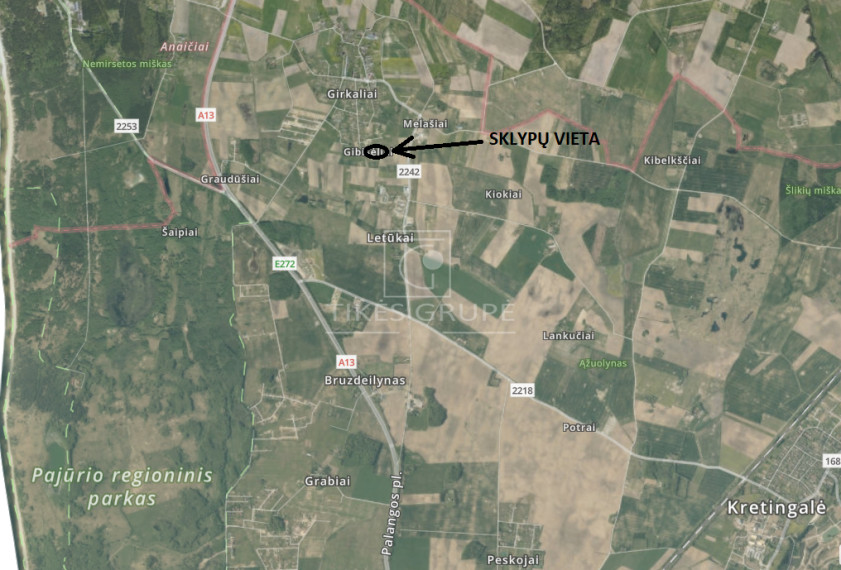 Parduodamas  sklypas Gibišėlių k., Klaipėdos r. sav., 11 a ploto 1