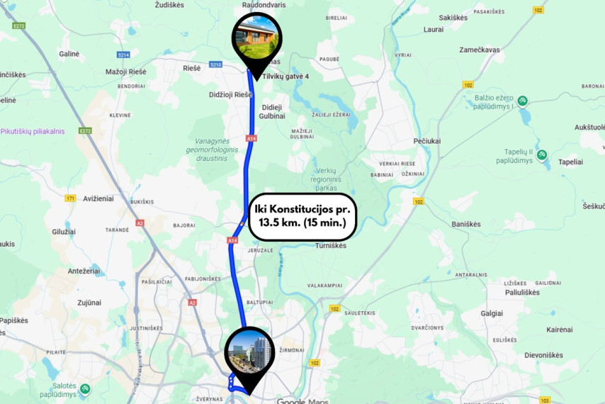 Parduodamas namas Tilvikų g., Didžiųjų Gulbinų k., Vilniaus r. sav., 136 m2 ploto, 1 aukštai 37