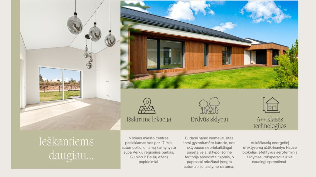 Parduodamas namas Tilvikų g., Didžiųjų Gulbinų k., Vilniaus r. sav., 136 m2 ploto, 1 aukštai 20
