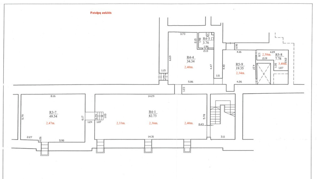 Parduodamos  patalpos Kauno g., Centras, Vilniaus m., Vilniaus m. sav., 206.72 m2 ploto 15