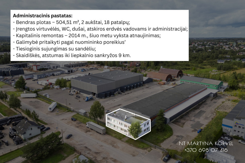 Nuomojamos administracinės, gamybinės, kitos paskirties, sandėliavimo patalpos Sodų g., Skaidiškių mstl., Vilniaus r. sav., 504 m2 ploto 2