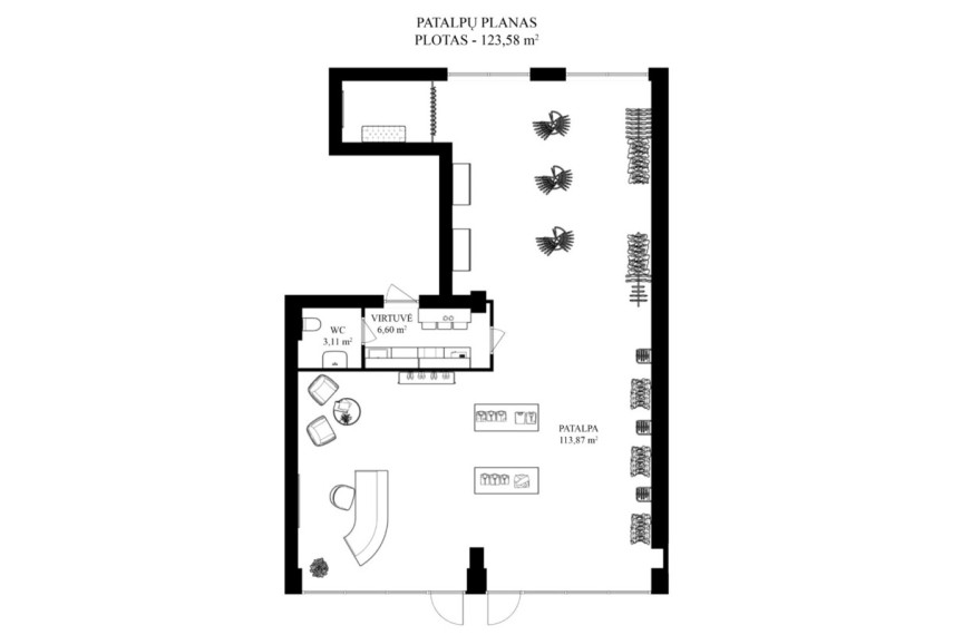 Parduodamos administracinės, kitos paskirties, paslaugų, prekybos, sandėliavimo patalpos Juozo Balčikonio g., Baltupiai, Vilniaus m., Vilniaus m. sav., 123.58 m2 ploto 11
