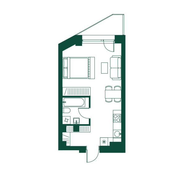 Parduodamas butas Pieninės g., Žvėrynas, Vilniaus m., Vilniaus m. sav., 32.97 m² ploto 1 kambarys 4
